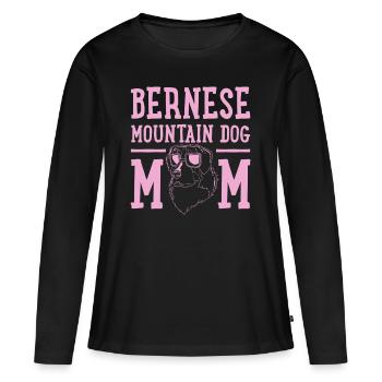 Bernese mountain dog mom - Women's Premium Organic Long Sleeve Shirt - black - Front - Julia (174cm)