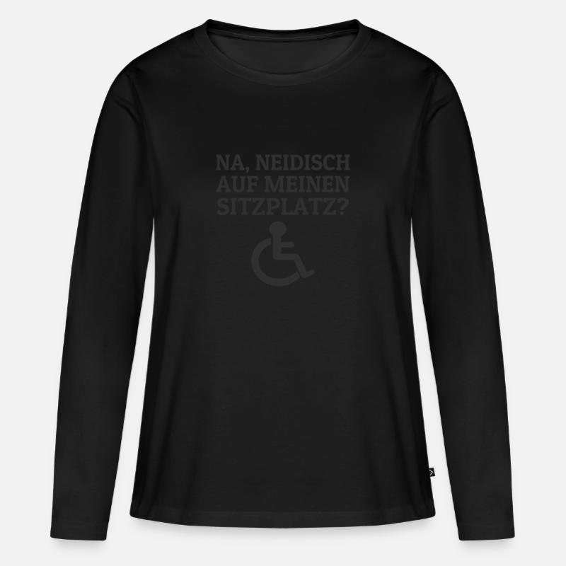 Rollstuhlfahrer Rollifahrer Rollstuhl Sprüche - Frauen Premium Bio Langarmshirt - Schwarz