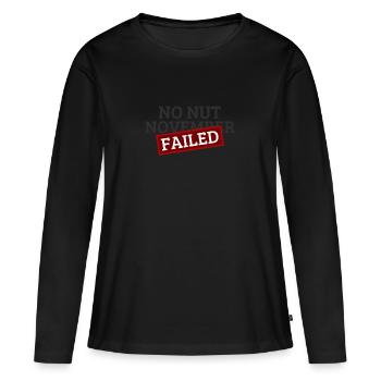 No Nut November Challenge a échoué NNN Challenge - T-shirt manches longues Premium bio Femme - noir - Devant - Julia (174cm)