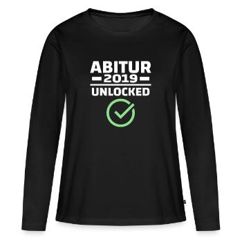 Abitur 2019 Abi Motto Proverbes Classe de remise des diplômes AK19 - T-shirt manches longues Premium bio Femme - noir - Devant - Julia (174cm)