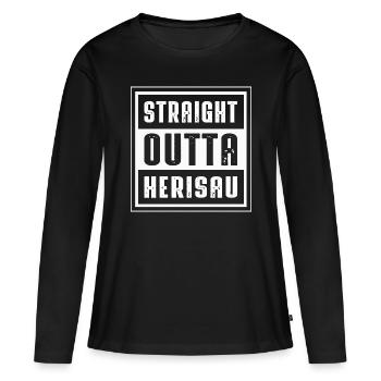 TOUT DROIT SORTI DE HERISAU - T-shirt manches longues Premium bio Femme - noir - Devant - Julia (174cm)