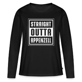 TOUT DROIT SORTI D’APPENZELL - T-shirt manches longues Premium bio Femme - noir - Devant - Julia (174cm)