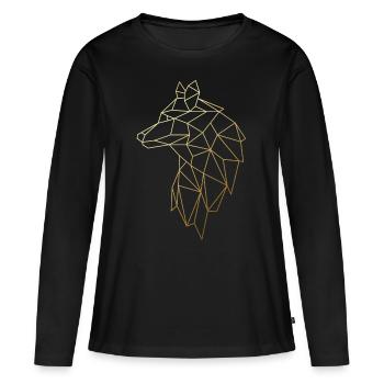 Wolf Polygone - T-shirt manches longues Premium bio Femme - noir - Devant - Julia (174cm)