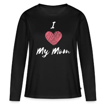 J’aime ma mère - T-shirt manches longues Premium bio Femme - noir - Devant - Julia (174cm)
