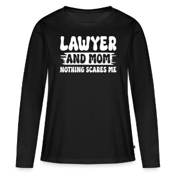 Avocate Et Maman Rien Ne M'Effraie Mère Avocate - T-shirt manches longues Premium bio Femme - noir - Devant - Julia (174cm)