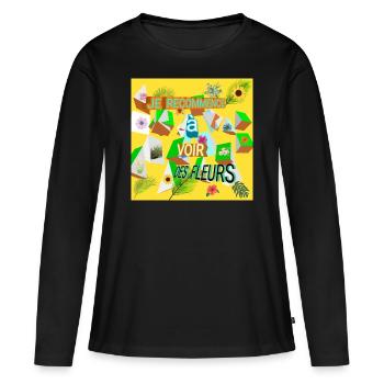 Printemps/ L'été - T-shirt manches longues Premium bio Femme - noir - Devant - Julia (174cm)