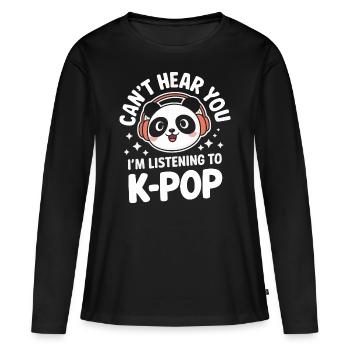 Musique K-Pop Pop Coréenne - T-shirt manches longues Premium bio Femme - noir - Devant - Julia (174cm)