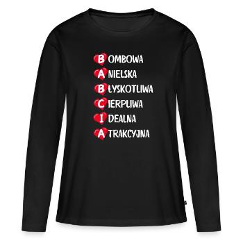 Oma ist bombastisch, engelsgleich, geduldig... - Frauen Premium Bio Langarmshirt - Schwarz - Vorne - Julia (174cm)