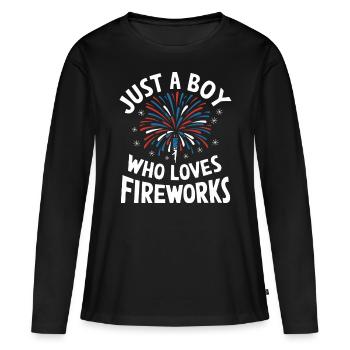 Pyrotechnie Feux d’artifice Pyrotechnie - T-shirt manches longues Premium bio Femme - noir - Devant - Julia (174cm)
