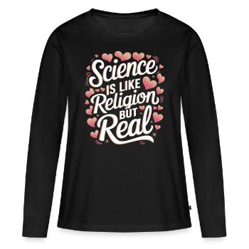Atheismus Atheist Anti-Religion Agnostiker - Frauen Premium Bio Langarmshirt - Schwarz - Vorne - Julia (174cm)