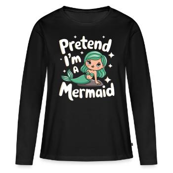 Sirène Fable Sirènes Conte de fées - T-shirt manches longues Premium bio Femme - noir - Devant - Julia (174cm)