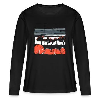 automne - T-shirt manches longues Premium bio Femme - noir - Devant - Julia (174cm)