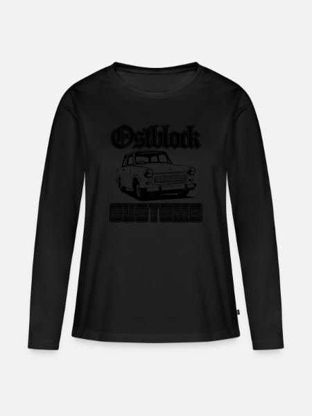 Trabi Trabbi Ostblock Customs DDR Auto - Frauen Premium Bio Langarmshirt - Schwarz