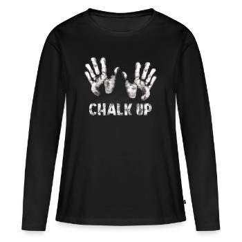 montée - T-shirt manches longues Premium bio Femme - noir - Devant - Julia (174cm)