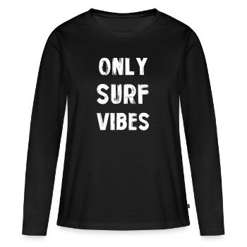 Surf Surfer Retro Hobby Surfer - Women's Premium Organic Long Sleeve Shirt - black - Front - Julia (174cm)