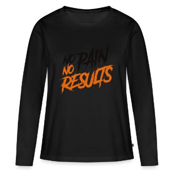 Kein Schmerz Kein Erfolg - Frauen Premium Bio Langarmshirt - Schwarz - Vorne - Julia (174cm)