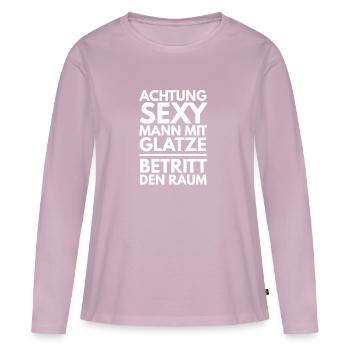 Sexy Mann mit Glatze Spruch Tshirt Geschenk - Frauen Premium Bio Langarmshirt - Altrosa - Vorne - Julia (174cm)