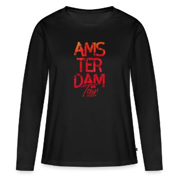 Amsterdam tour - Frauen Premium Bio Langarmshirt - Schwarz - Vorne - Julia (174cm)