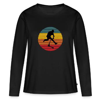 Freestyle-Roller - Frauen Premium Bio Langarmshirt - Schwarz - Vorne - Julia (174cm)