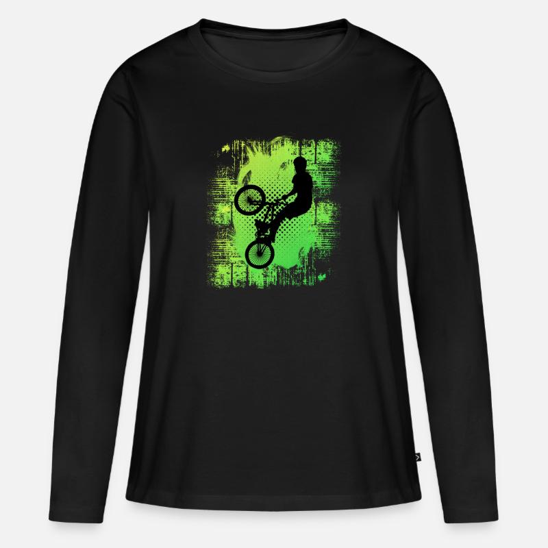 Bmx - Frauen Premium Bio Langarmshirt - Schwarz