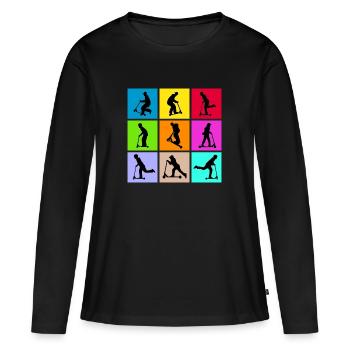 Freestyle-Roller - Frauen Premium Bio Langarmshirt - Schwarz - Vorne - Julia (174cm)