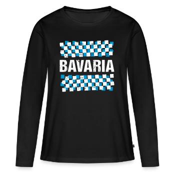 Bavière Drapeau bavarois Bavière - T-shirt manches longues Premium bio Femme - noir - Devant - Julia (174cm)