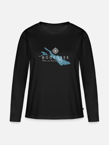 Bodensee - Platz zumTräumen - Frauen Premium Bio Langarmshirt - Schwarz