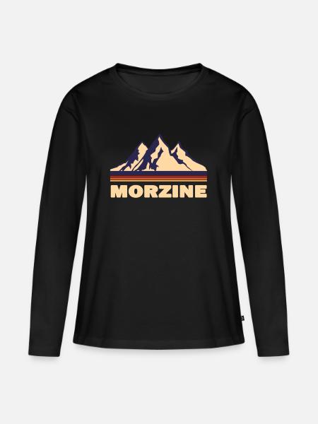 morzine frankreich Gebirge Geschenk retro - Frauen Premium Bio Langarmshirt - Schwarz