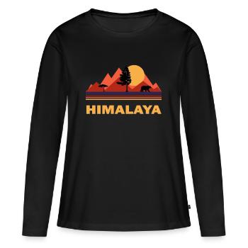 Himalaya - T-shirt manches longues Premium bio Femme - noir - Devant - Julia (174cm)