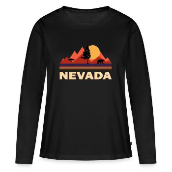 red rock nevada - T-shirt manches longues Premium bio Femme - noir - Devant - Julia (174cm)
