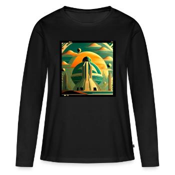 Univers alternatif - T-shirt manches longues Premium bio Femme - noir - Devant - Julia (174cm)