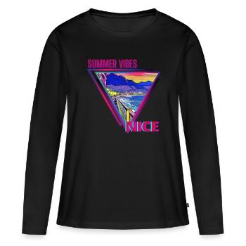 Summer Vibes Nice - Women's Premium Organic Long Sleeve Shirt - black - Front - Julia (174cm)