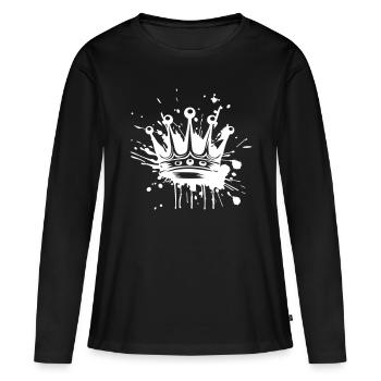Couronne royale - T-shirt manches longues Premium bio Femme - noir - Devant - Julia (174cm)