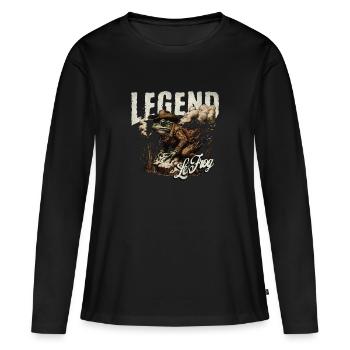 Legend Le Frog - Women's Premium Organic Long Sleeve Shirt - black - Front - Julia (174cm)