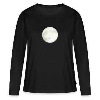 La lune - T-shirt manches longues Premium bio Femme - noir - Devant - Julia (174cm)