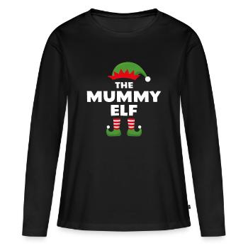 Die Mumienelfe - Frauen Premium Bio Langarmshirt - Schwarz - Vorne - Julia (174cm)