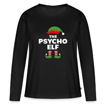 L’Elfe Psycho - T-shirt manches longues Premium bio Femme - noir - Devant - Julia (174cm)