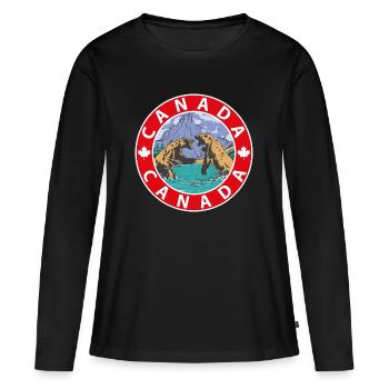 Canada - T-shirt manches longues Premium bio Femme - noir - Devant - Julia (174cm)