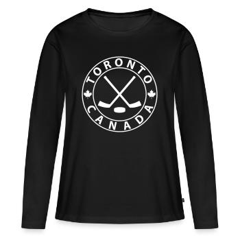 Toronto Hockey - T-shirt manches longues Premium bio Femme - noir - Devant - Julia (174cm)
