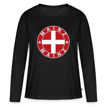 Mayence - T-shirt manches longues Premium bio Femme - noir - Devant - Julia (174cm)