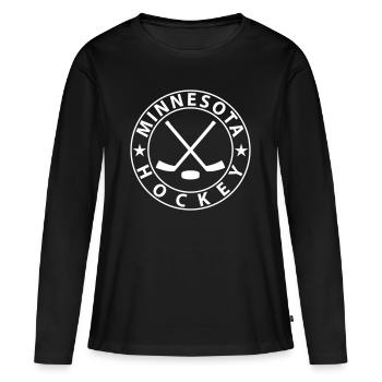 Hockey sur glace du Minnesota - T-shirt manches longues Premium bio Femme - noir - Devant - Julia (174cm)