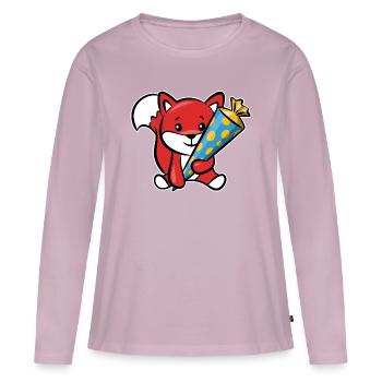 Cunning fox with sugar cone - Women's Premium Organic Long Sleeve Shirt - dusky pink - Front - Julia (174cm)