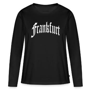 Francfort - T-shirt manches longues Premium bio Femme - noir - Devant - Julia (174cm)