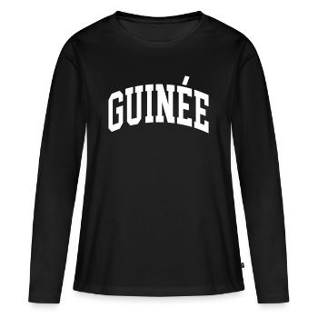 Guinée - T-shirt manches longues Premium bio Femme - noir - Devant - Julia (174cm)