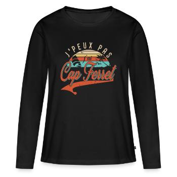 Ich kann nicht, ich habe ein Geschenk Geschenk Mann Frau - Frauen Premium Bio Langarmshirt - Schwarz - Vorne - Julia (174cm)
