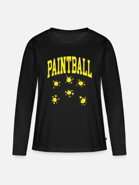 Paintball - Frauen Premium Bio Langarmshirt - Schwarz