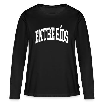 Entre Ríos - T-shirt manches longues Premium bio Femme - noir - Devant - Julia (174cm)