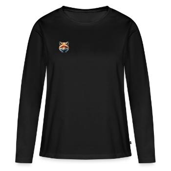Polygone de renard - T-shirt manches longues Premium bio Femme - noir - Devant - Julia (174cm)