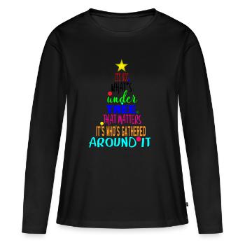 Christmas tree Christmas tree Christmas fir-tree - Women's Premium Organic Long Sleeve Shirt - black - Front - Julia (174cm)
