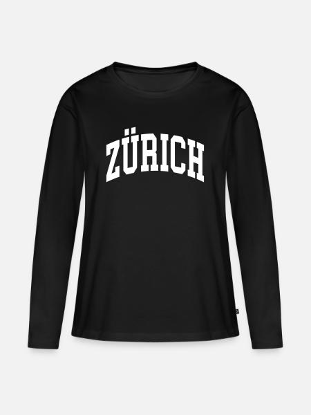 Zürich - Frauen Premium Bio Langarmshirt - Schwarz